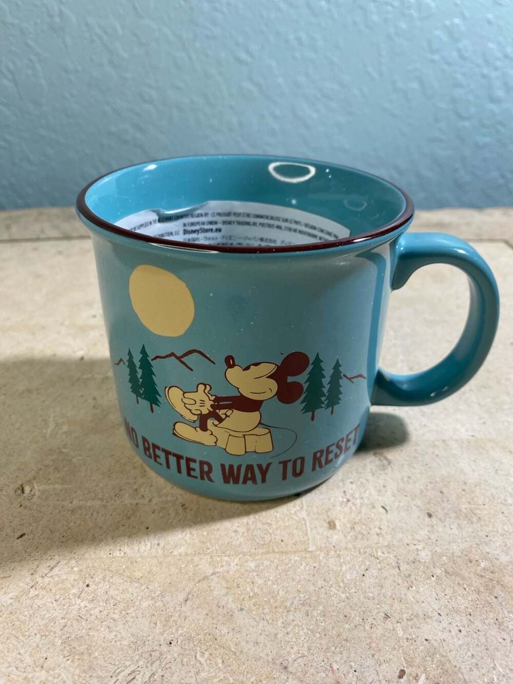 Disney Mickey Mouse No Better Way To Reset 15 oz Stoneware Mug